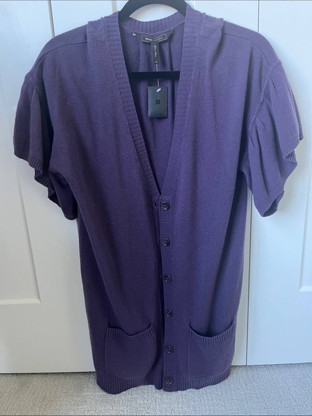 BCBGMAXAZRIA Purple Knit Cardigan Size XS NWT